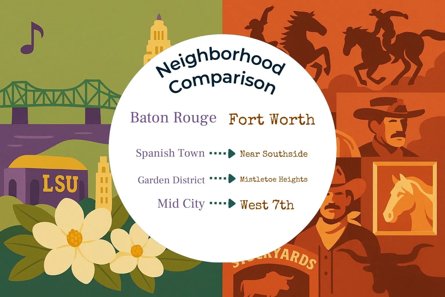 Baton Rouge vs Fort Worth Neighborhood Comparison