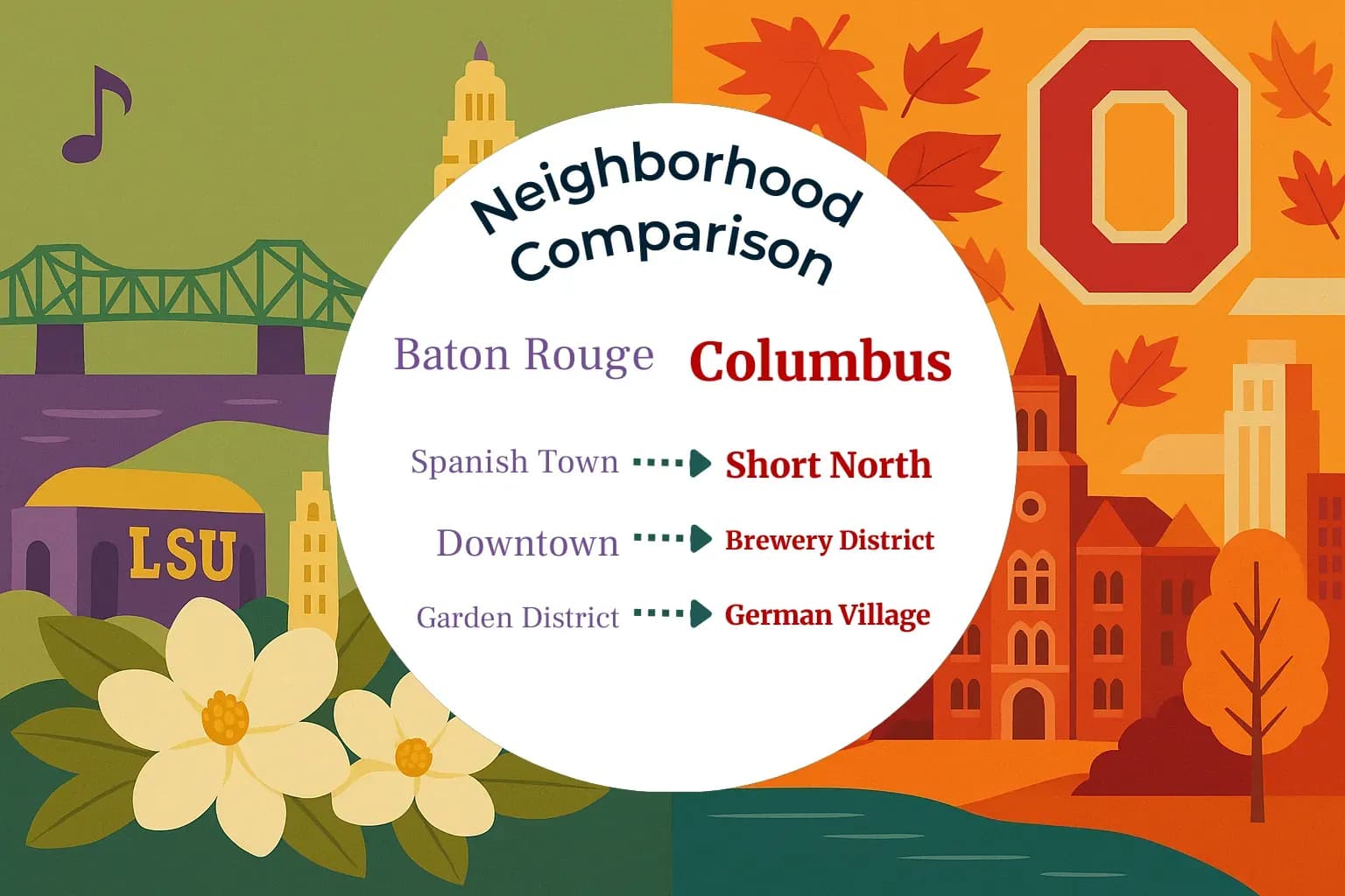 Baton Rouge vs Columbus Neighborhood Comparison