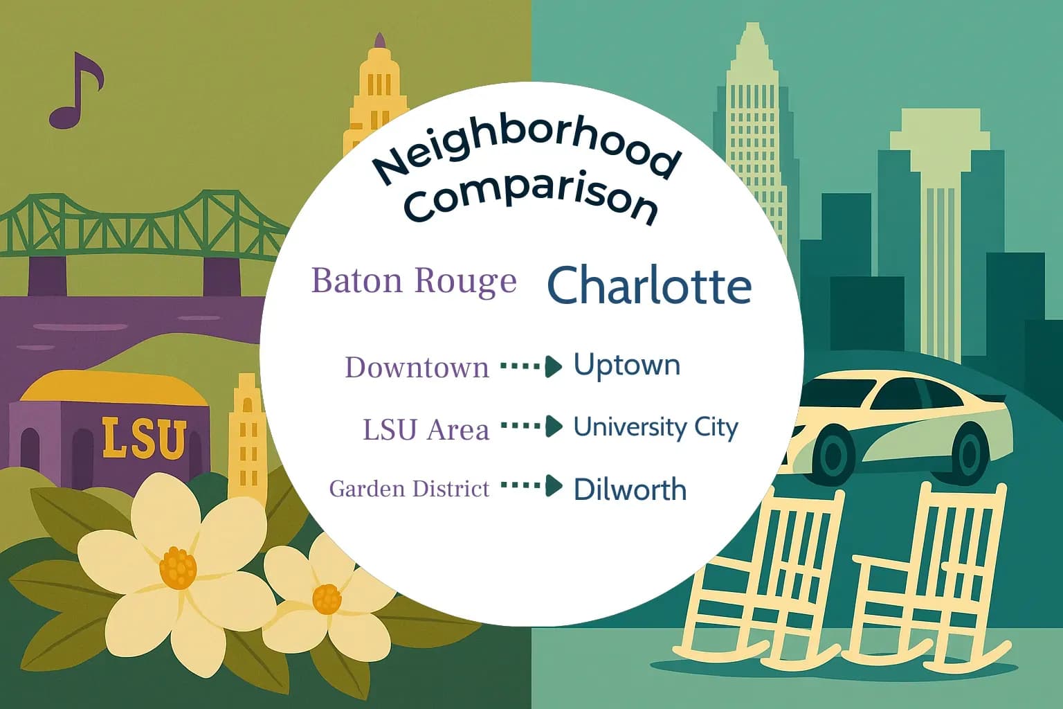 Baton Rouge vs Charlotte Neighborhood Comparison