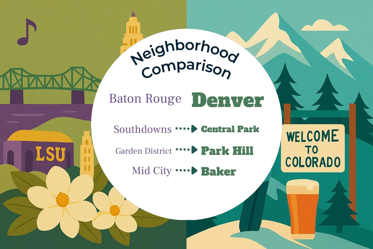 Baton Rouge vs Denver Neighborhood Comparison