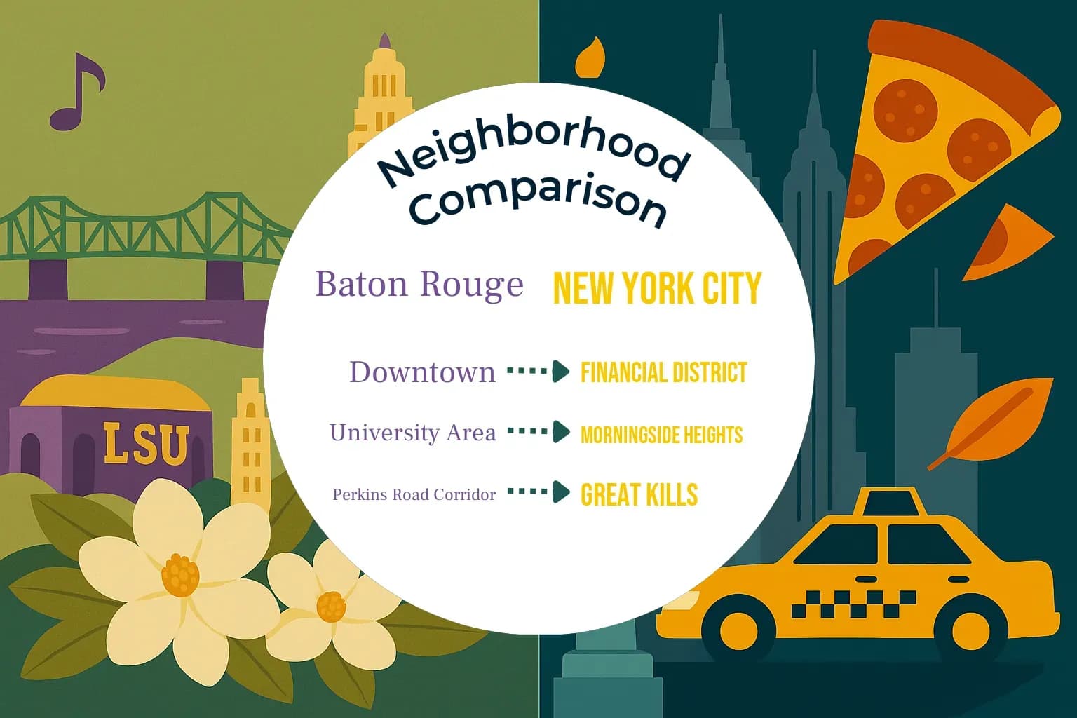 Baton Rouge vs New York City Neighborhood Comparison