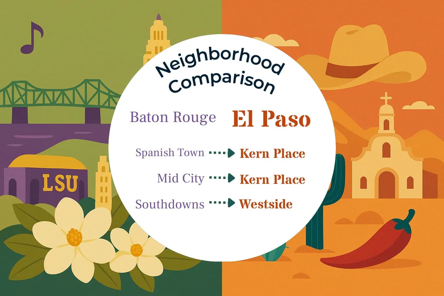 Baton Rouge vs El Paso Neighborhood Comparison