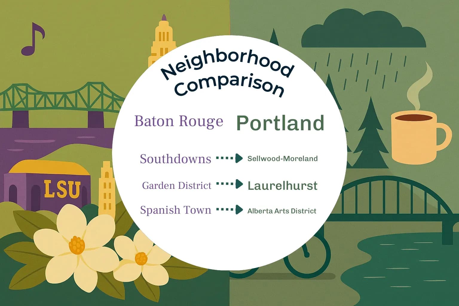 Baton Rouge vs Portland Neighborhood Comparison
