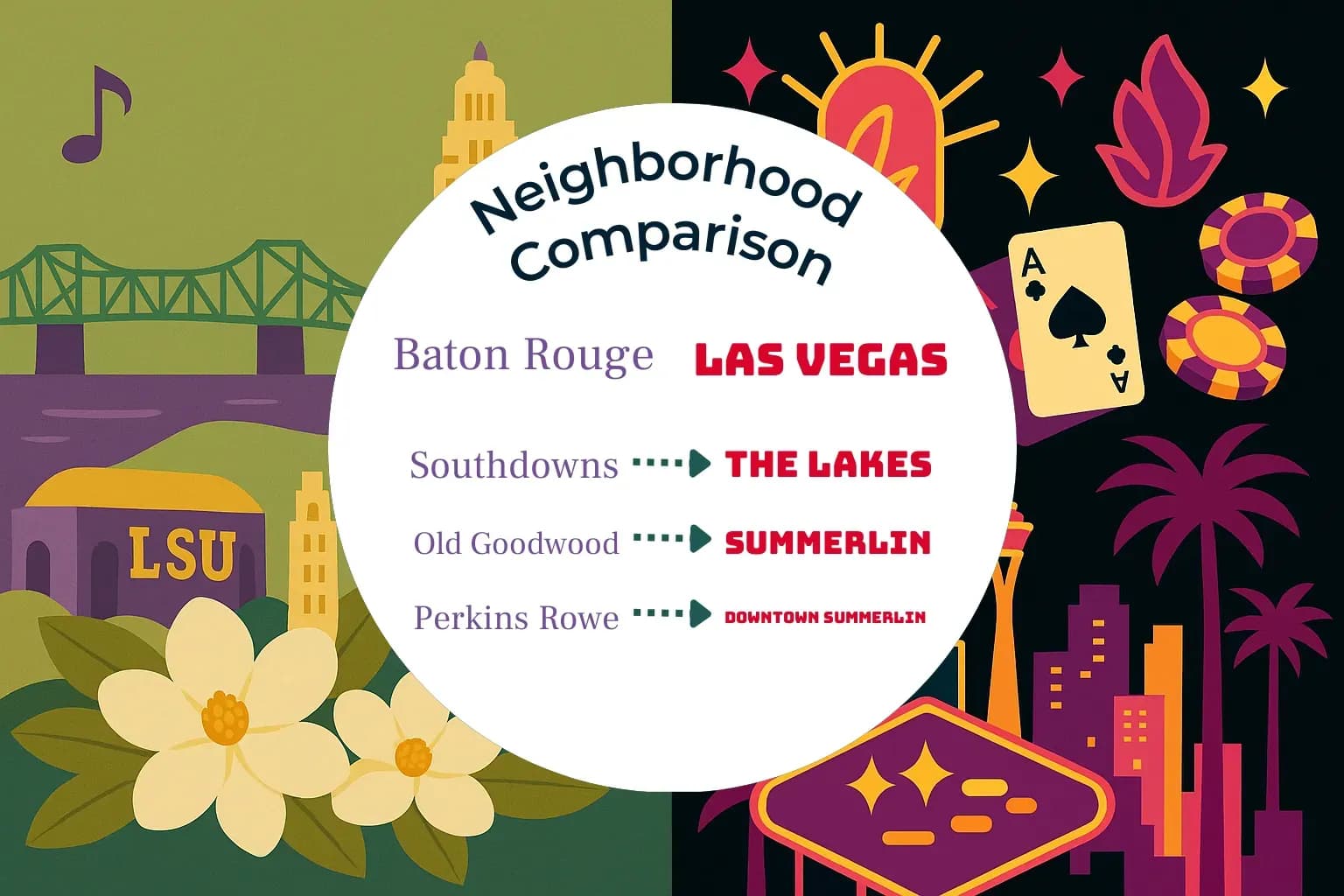 Baton Rouge vs Las Vegas Neighborhood Comparison