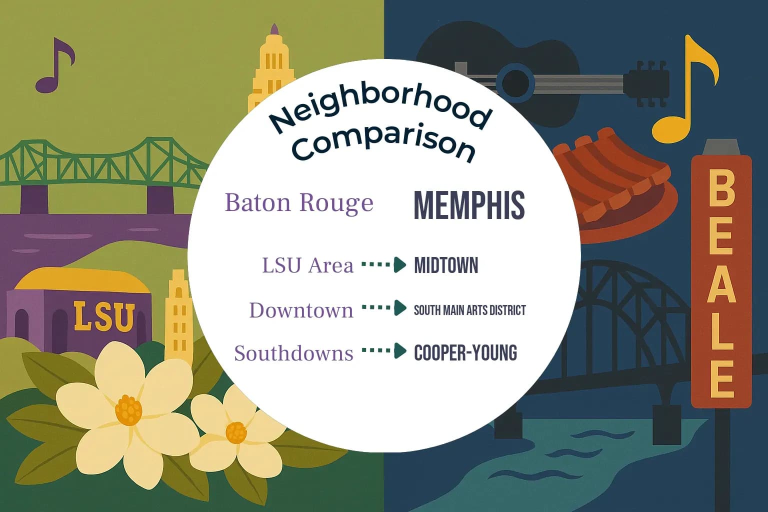 Baton Rouge vs Memphis Neighborhood Comparison