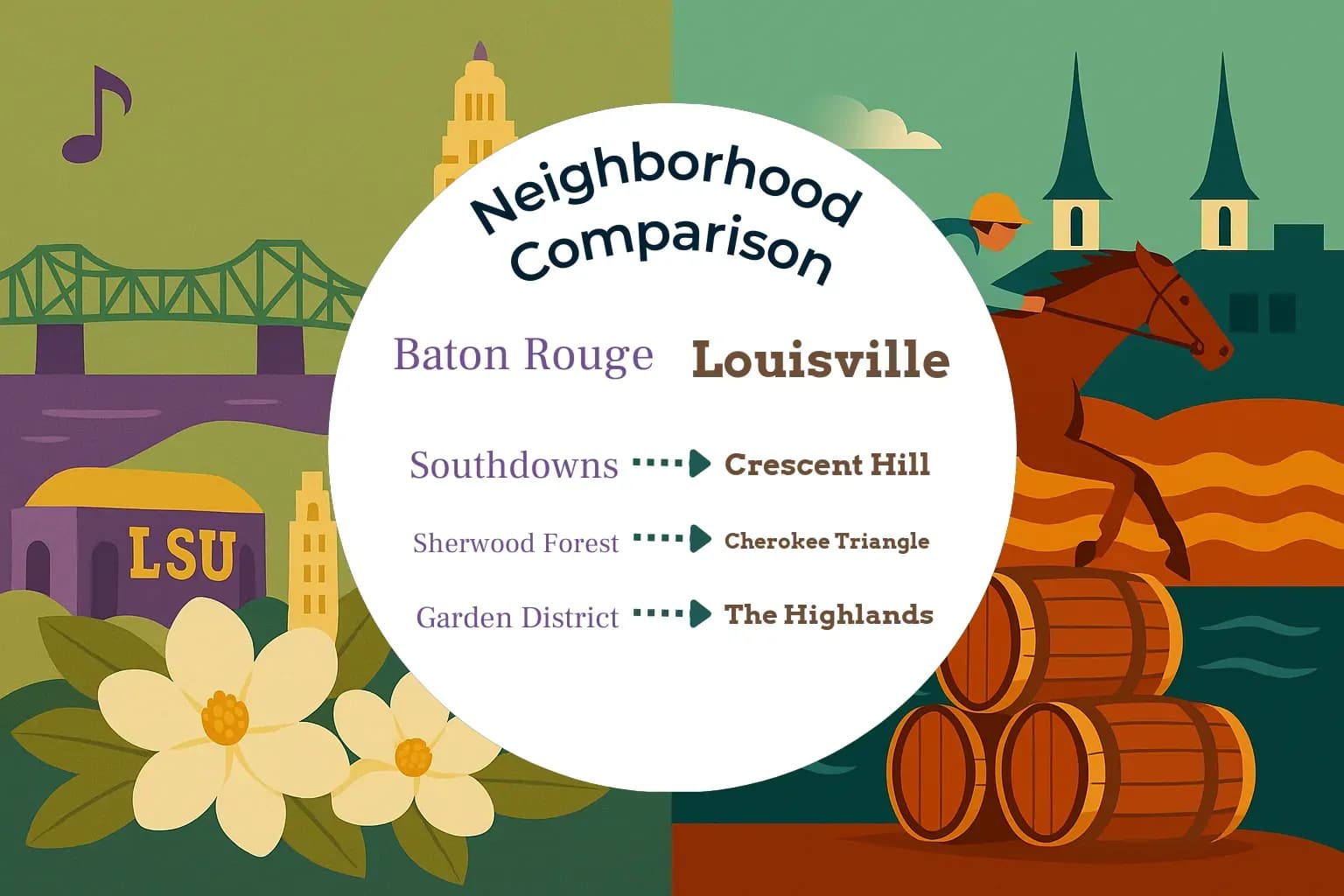 Baton Rouge vs Louisville Neighborhood Comparison
