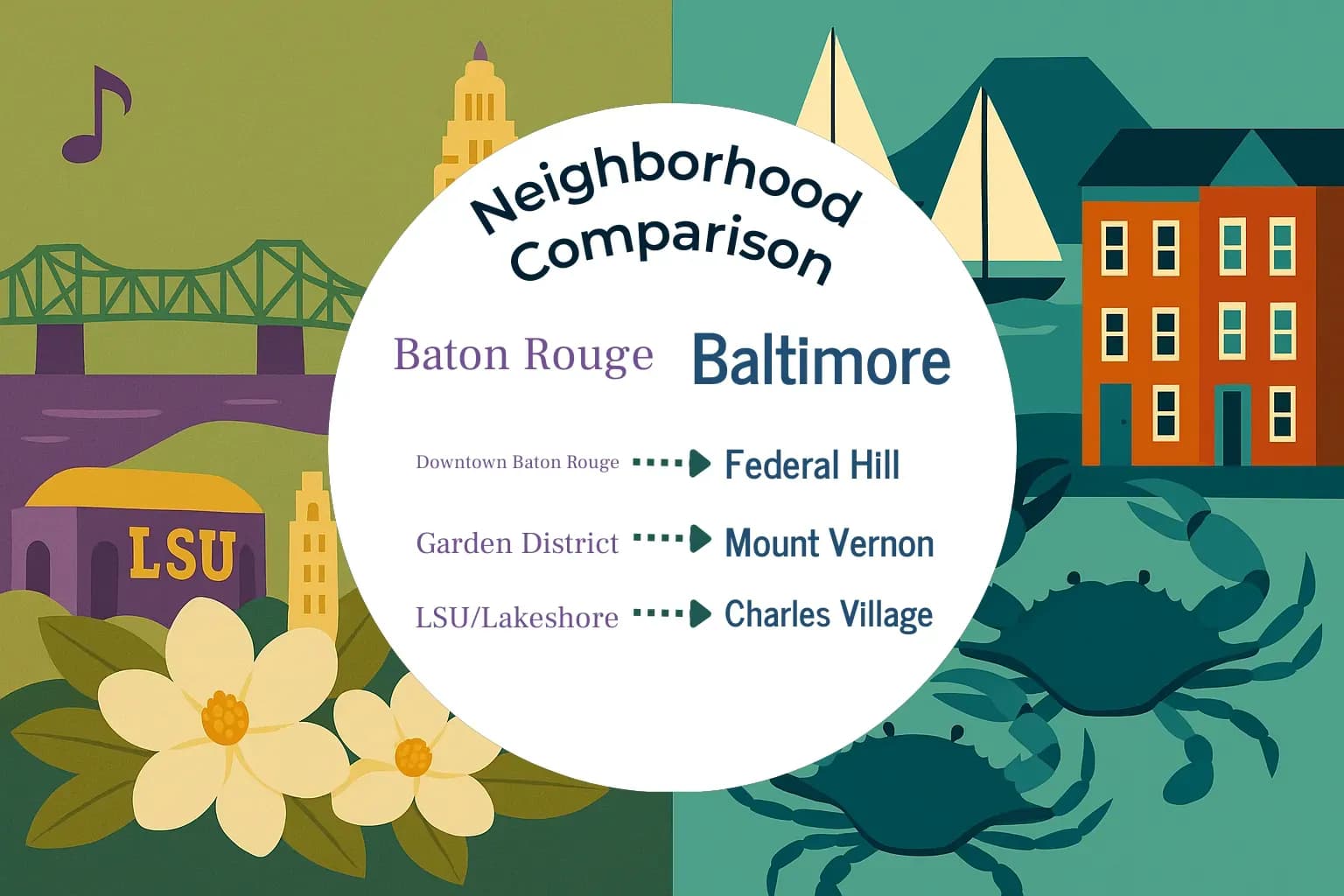 Baton Rouge vs Baltimore Neighborhood Comparison