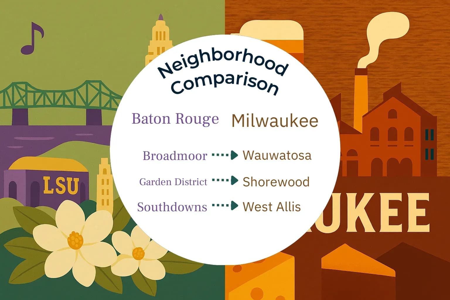 Baton Rouge vs Milwaukee Neighborhood Comparison