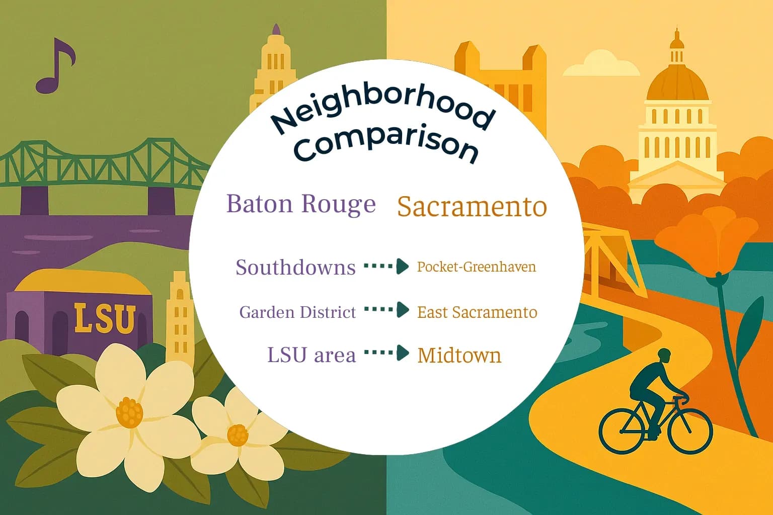 Baton Rouge vs Sacramento Neighborhood Comparison
