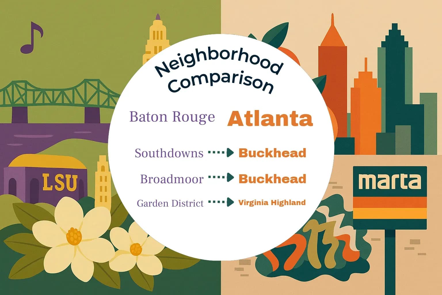 Baton Rouge vs Atlanta Neighborhood Comparison
