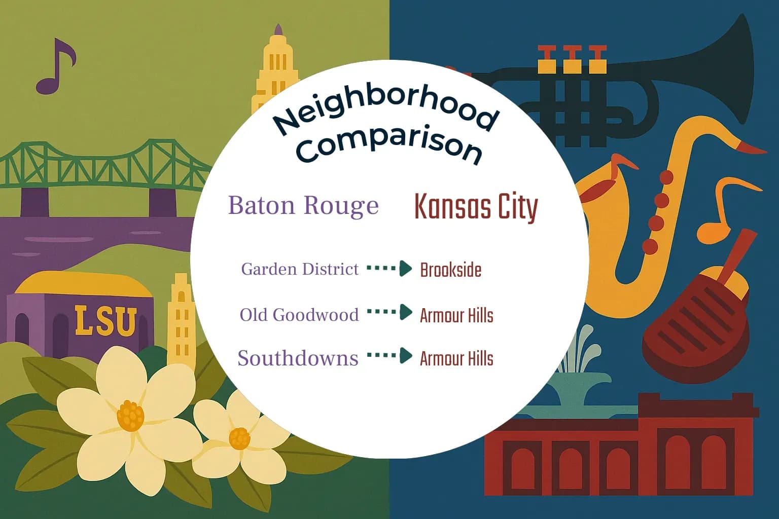 Baton Rouge vs Kansas City Neighborhood Comparison