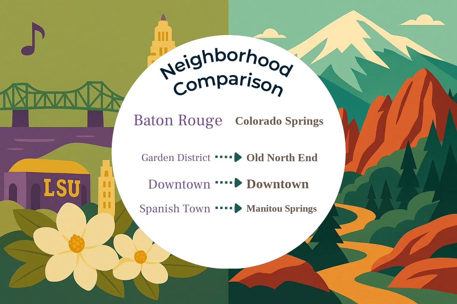 Baton Rouge vs Colorado Springs Neighborhood Comparison