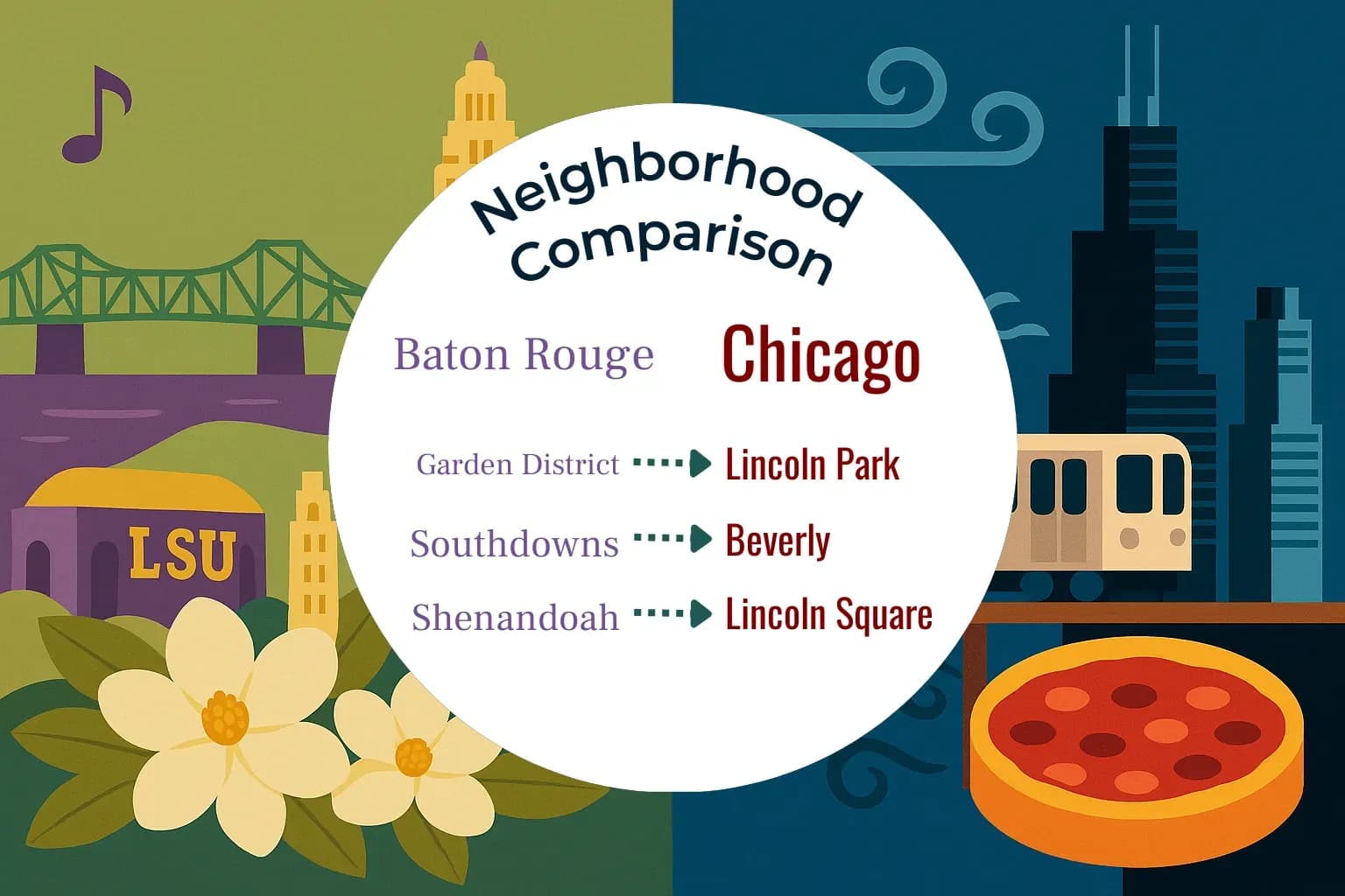 Baton Rouge vs Chicago Neighborhood Comparison
