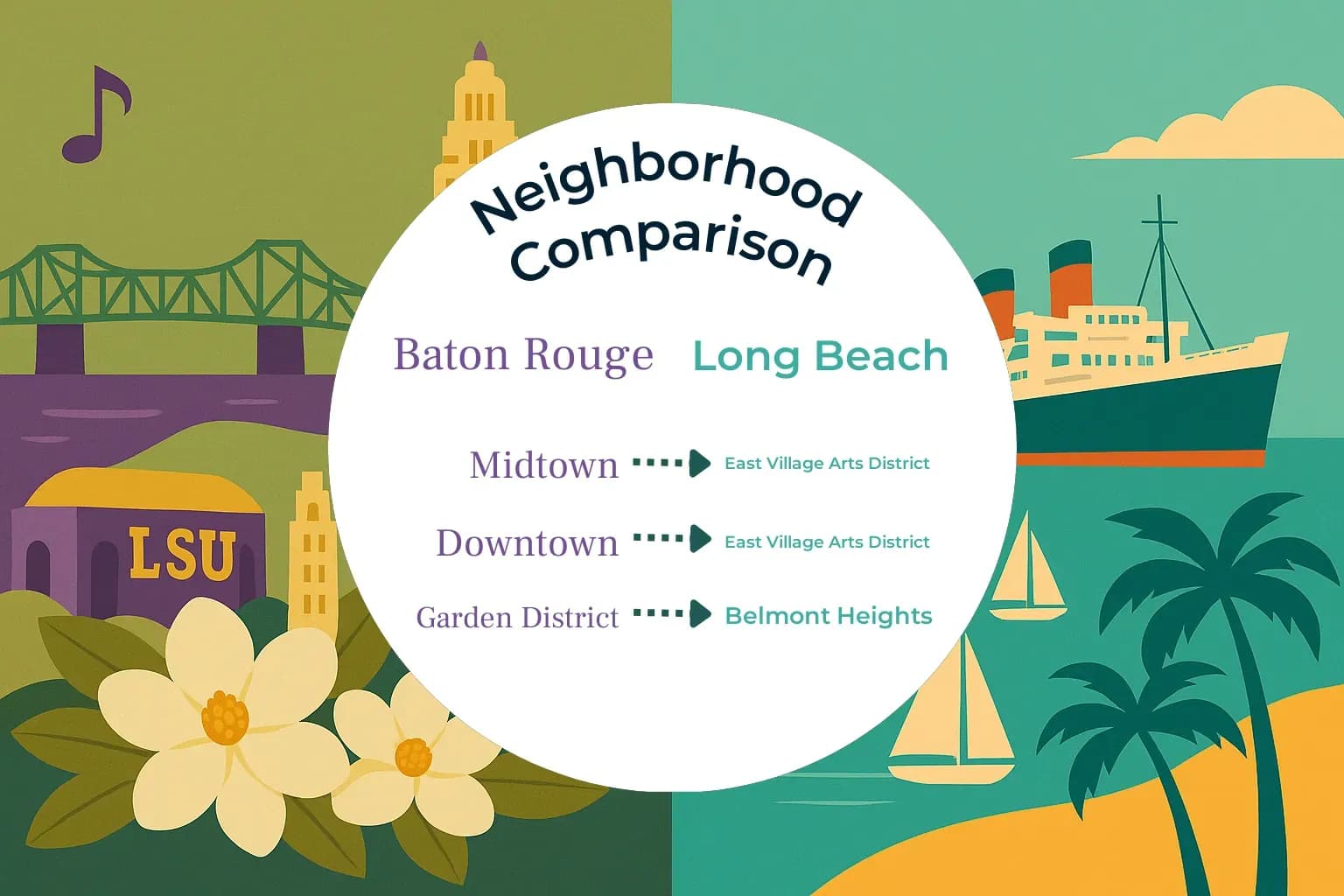 Baton Rouge vs Long Beach Neighborhood Comparison