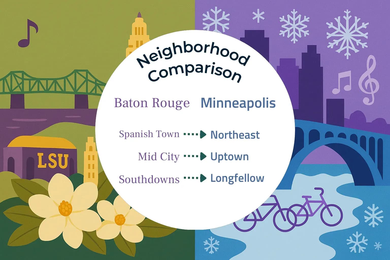 Baton Rouge vs Minneapolis Neighborhood Comparison