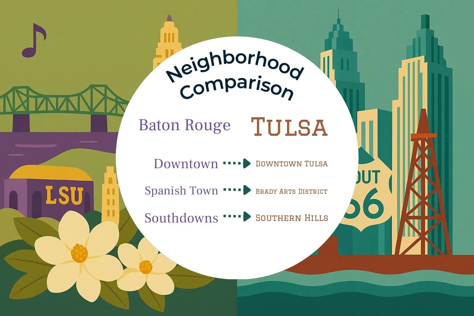 Baton Rouge vs Tulsa Neighborhood Comparison