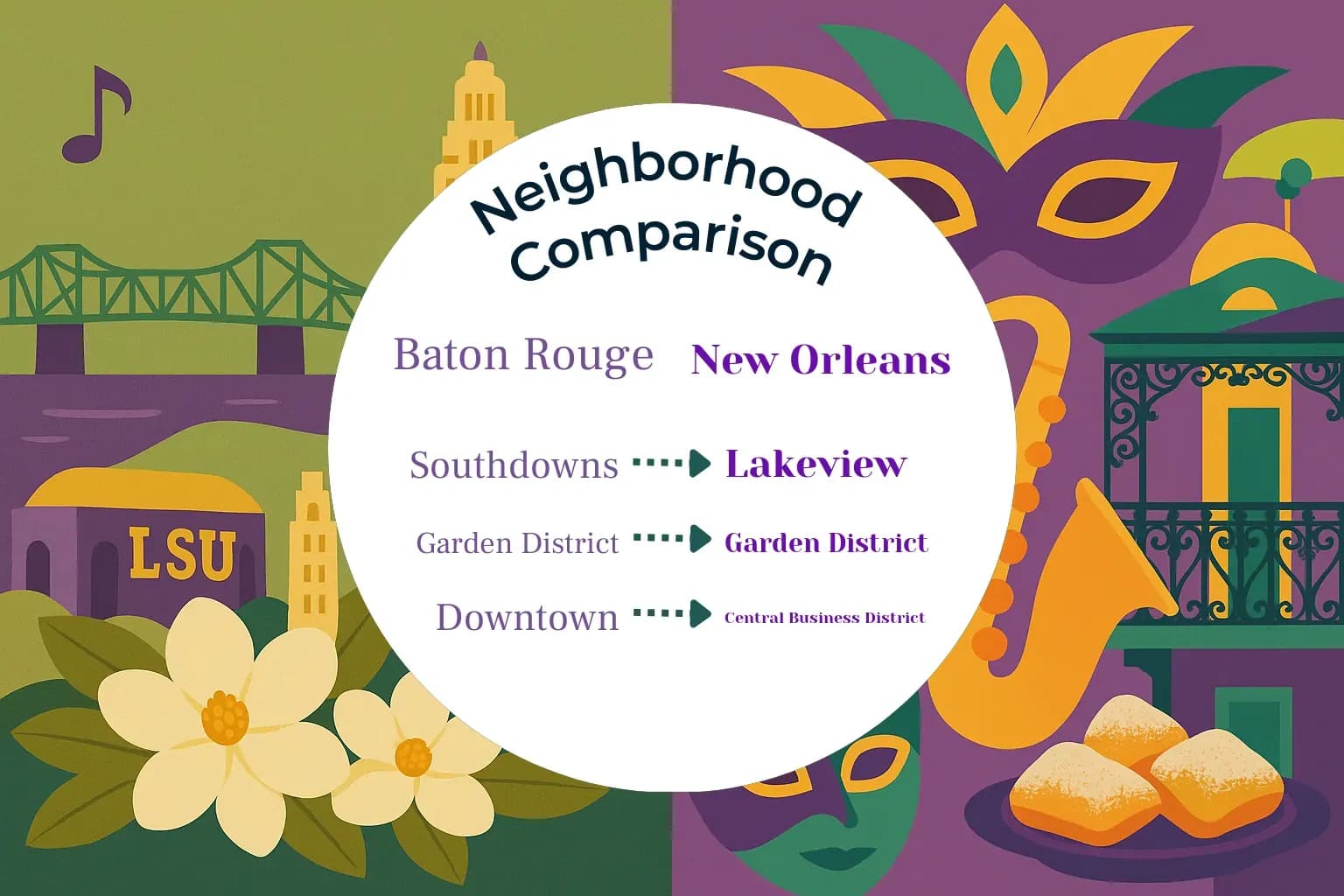 Baton Rouge vs New Orleans Neighborhood Comparison