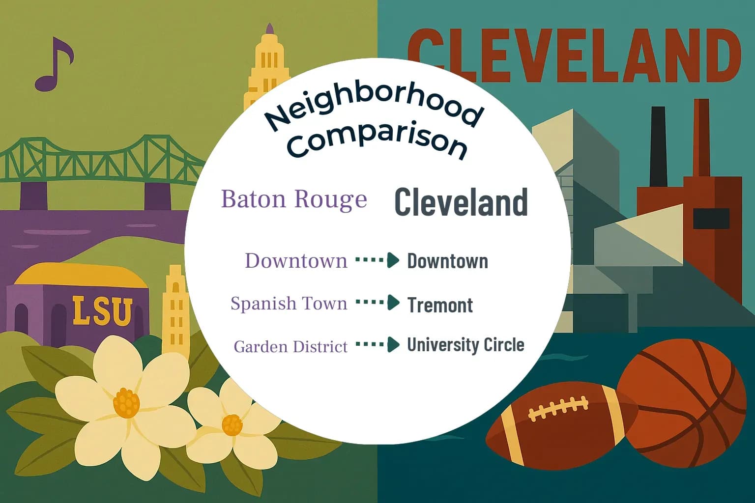 Baton Rouge vs Cleveland Neighborhood Comparison