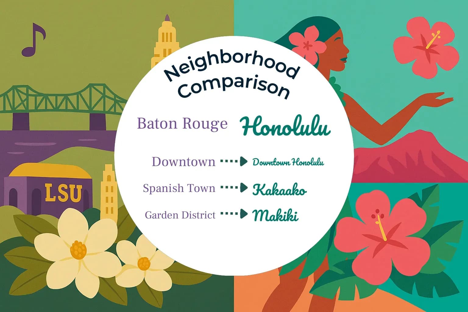 Baton Rouge vs Honolulu Neighborhood Comparison
