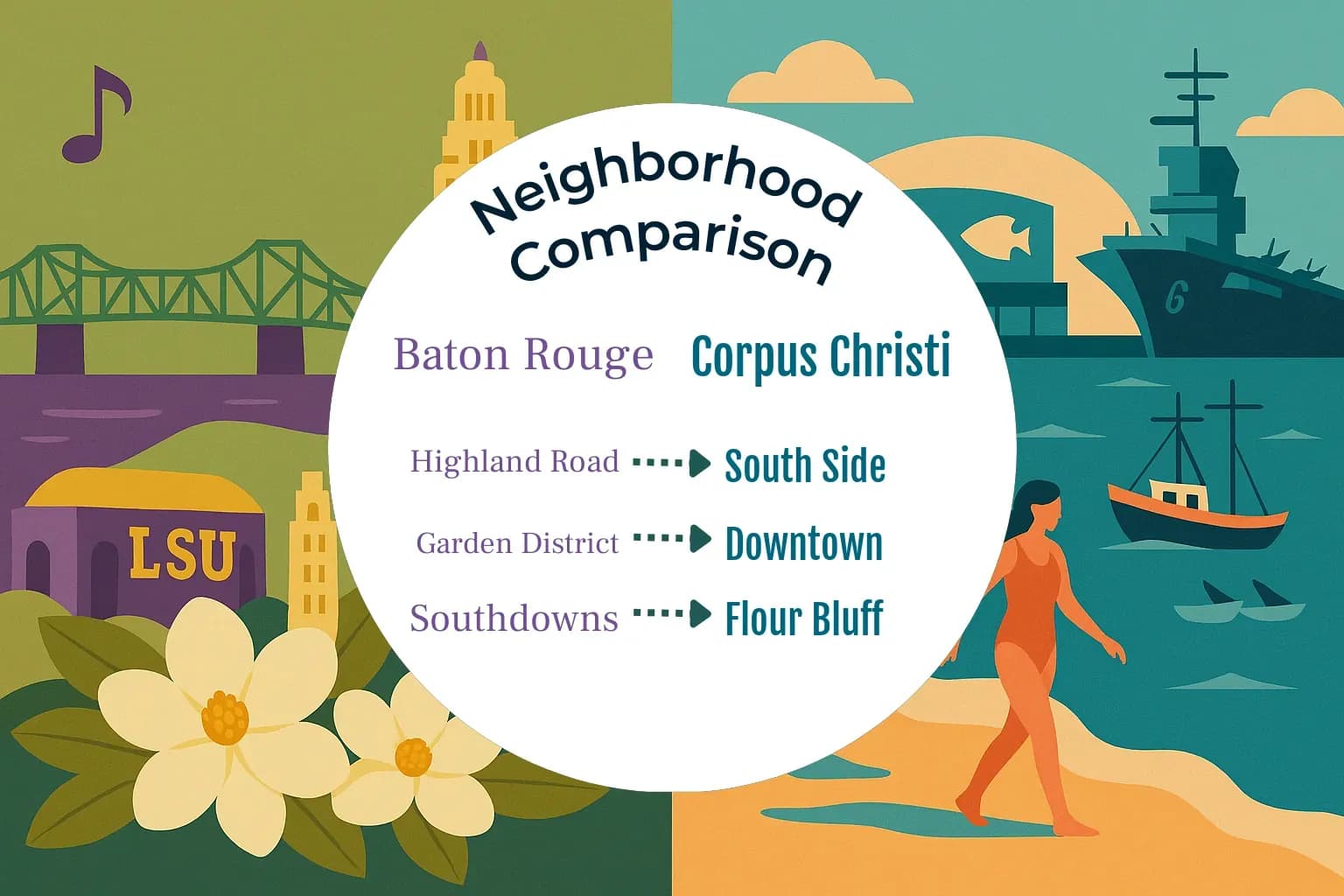 Baton Rouge vs Corpus Christi Neighborhood Comparison