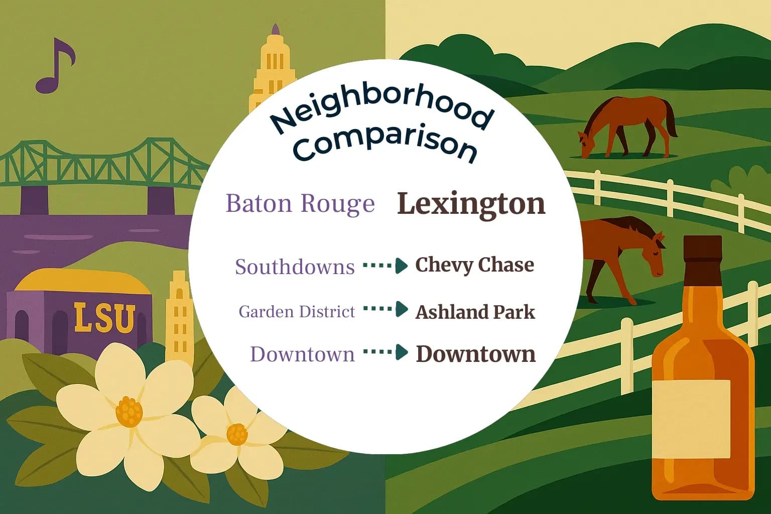 Baton Rouge vs Lexington Neighborhood Comparison