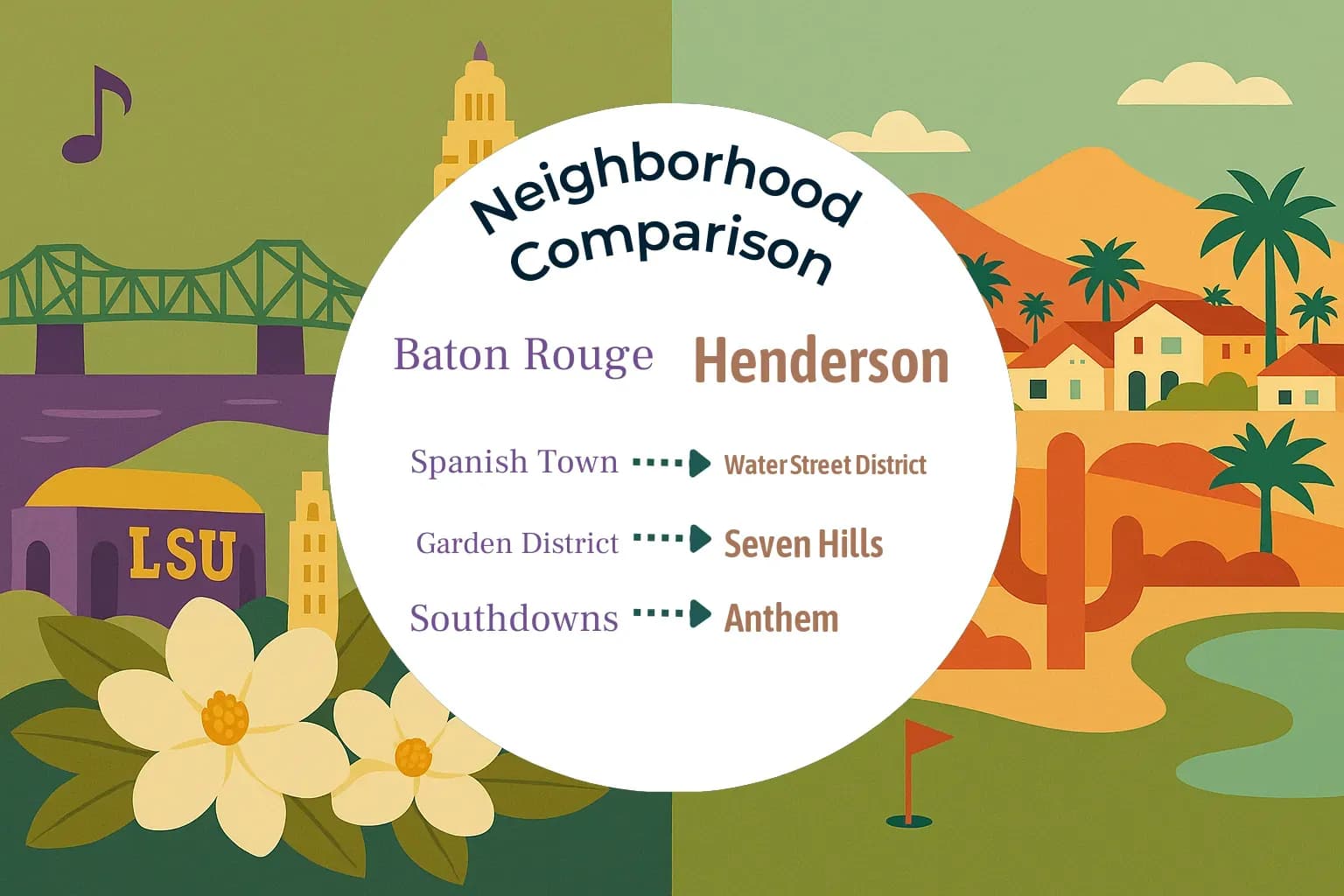 Baton Rouge vs Henderson Neighborhood Comparison