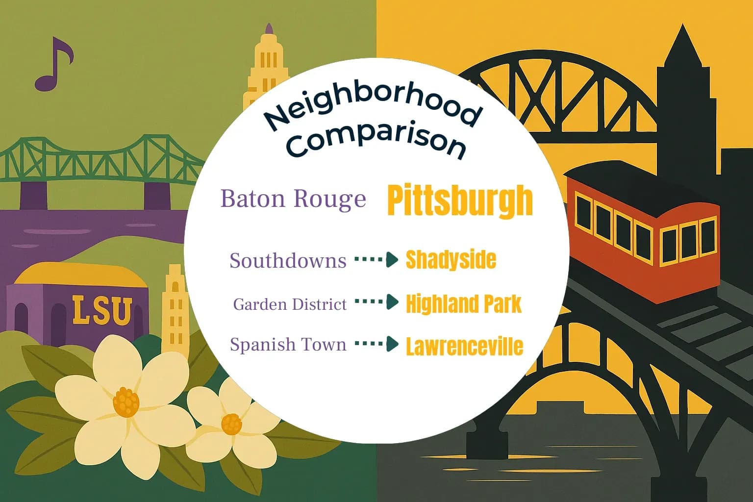Baton Rouge vs Pittsburgh Neighborhood Comparison