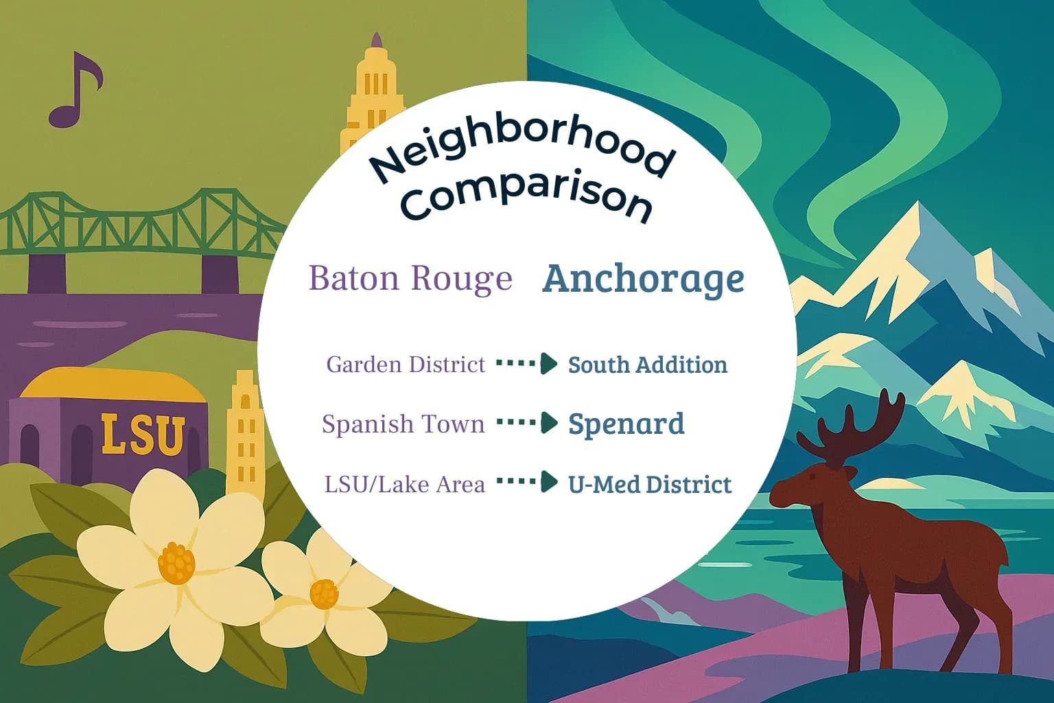 Baton Rouge vs Anchorage Neighborhood Comparison