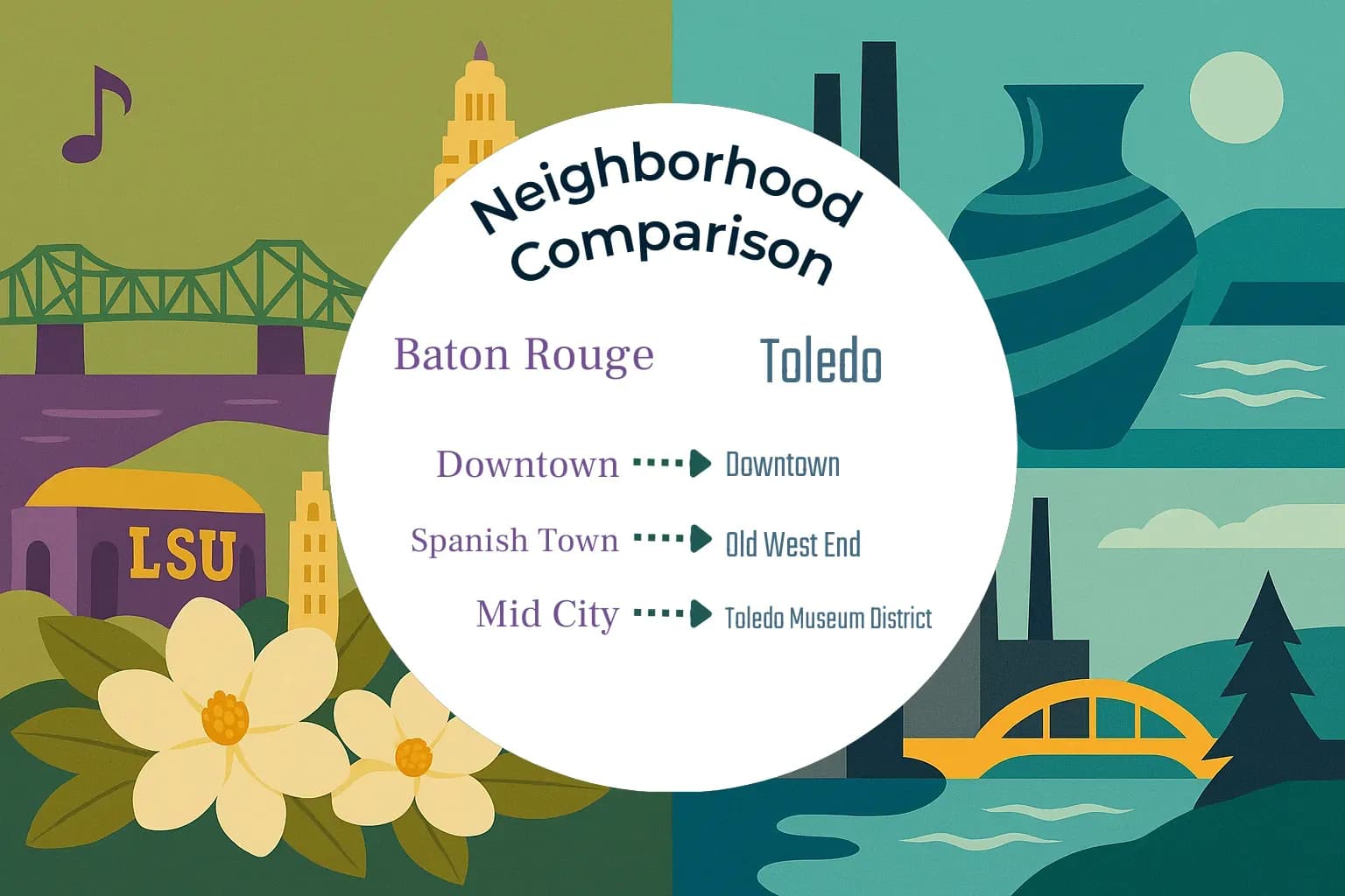 Baton Rouge vs Toledo Neighborhood Comparison