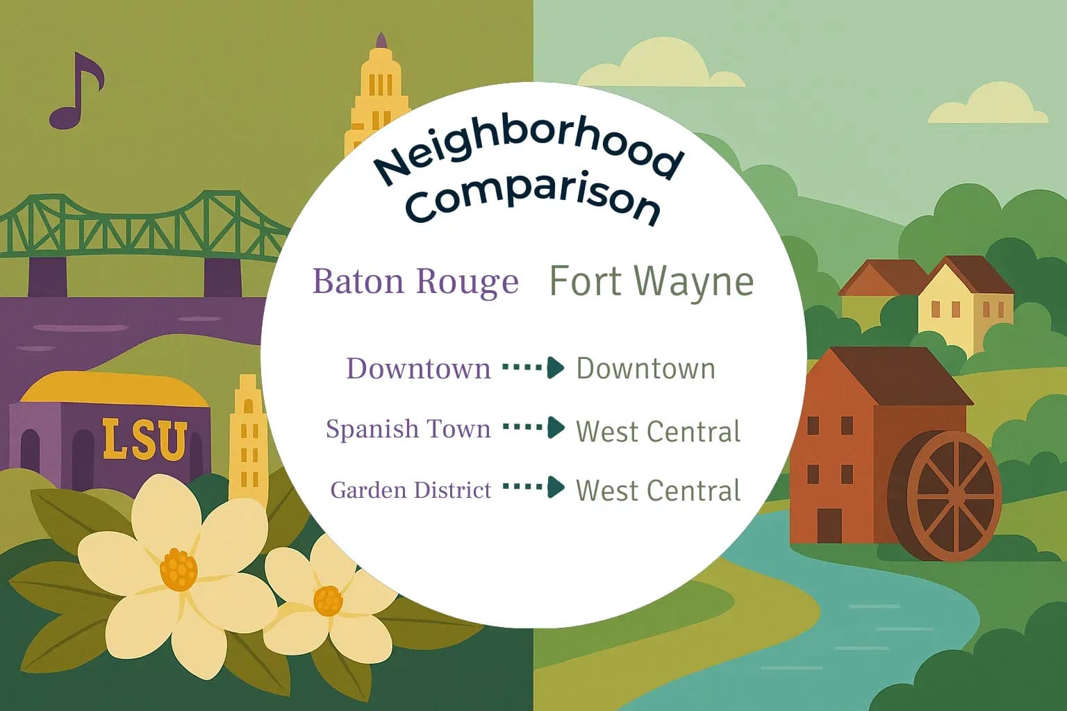 Baton Rouge vs Fort Wayne Neighborhood Comparison