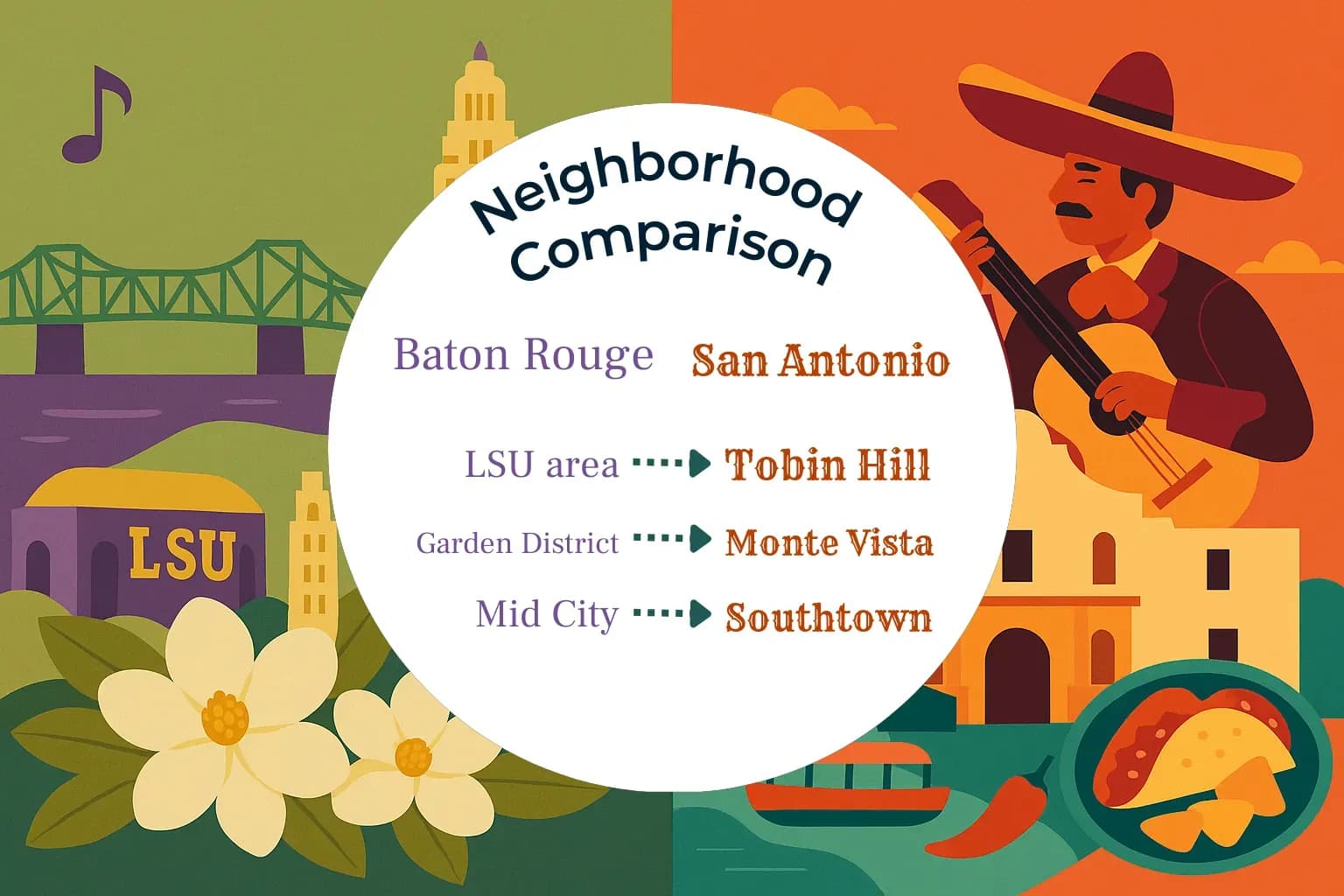 Baton Rouge vs San Antonio Neighborhood Comparison