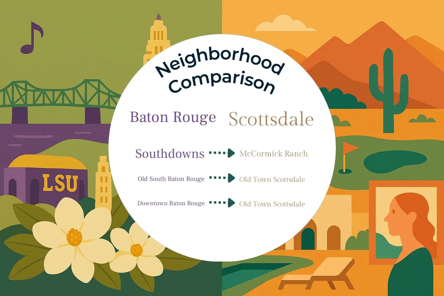 Baton Rouge vs Scottsdale Neighborhood Comparison