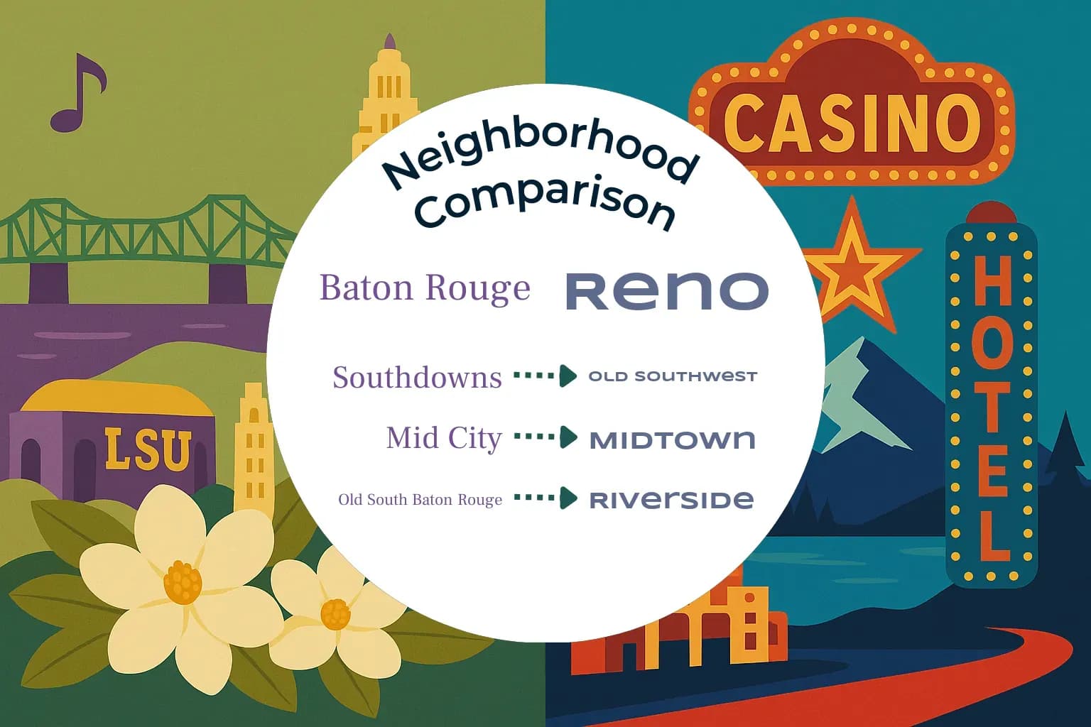 Baton Rouge vs Reno Neighborhood Comparison