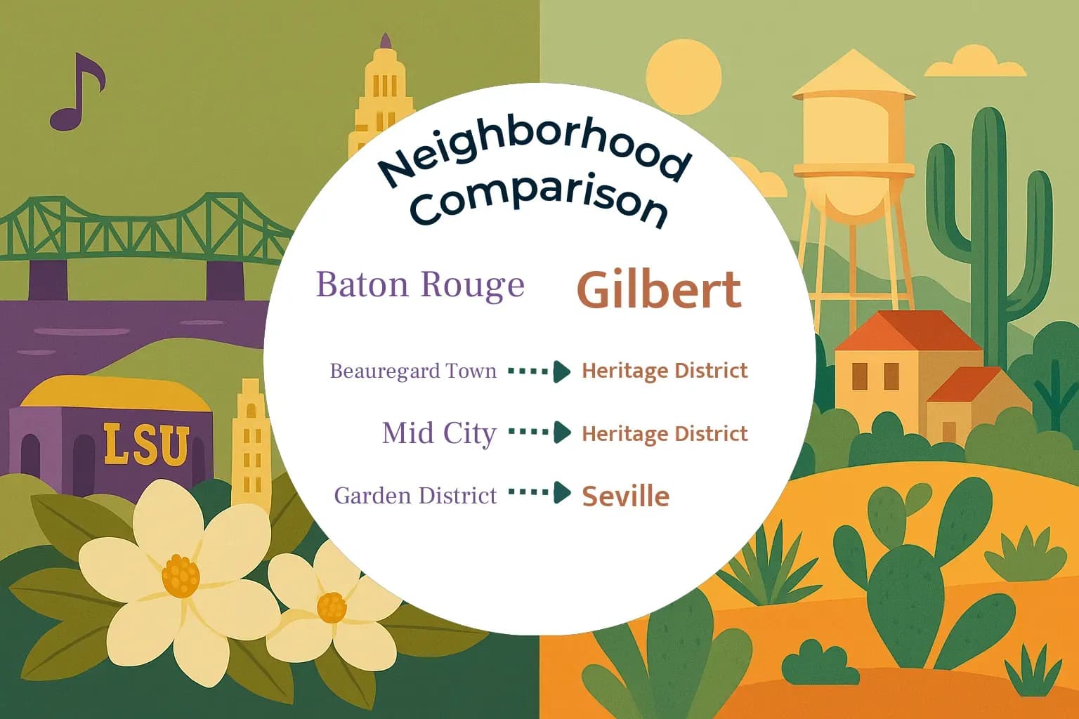 Baton Rouge vs Gilbert Neighborhood Comparison