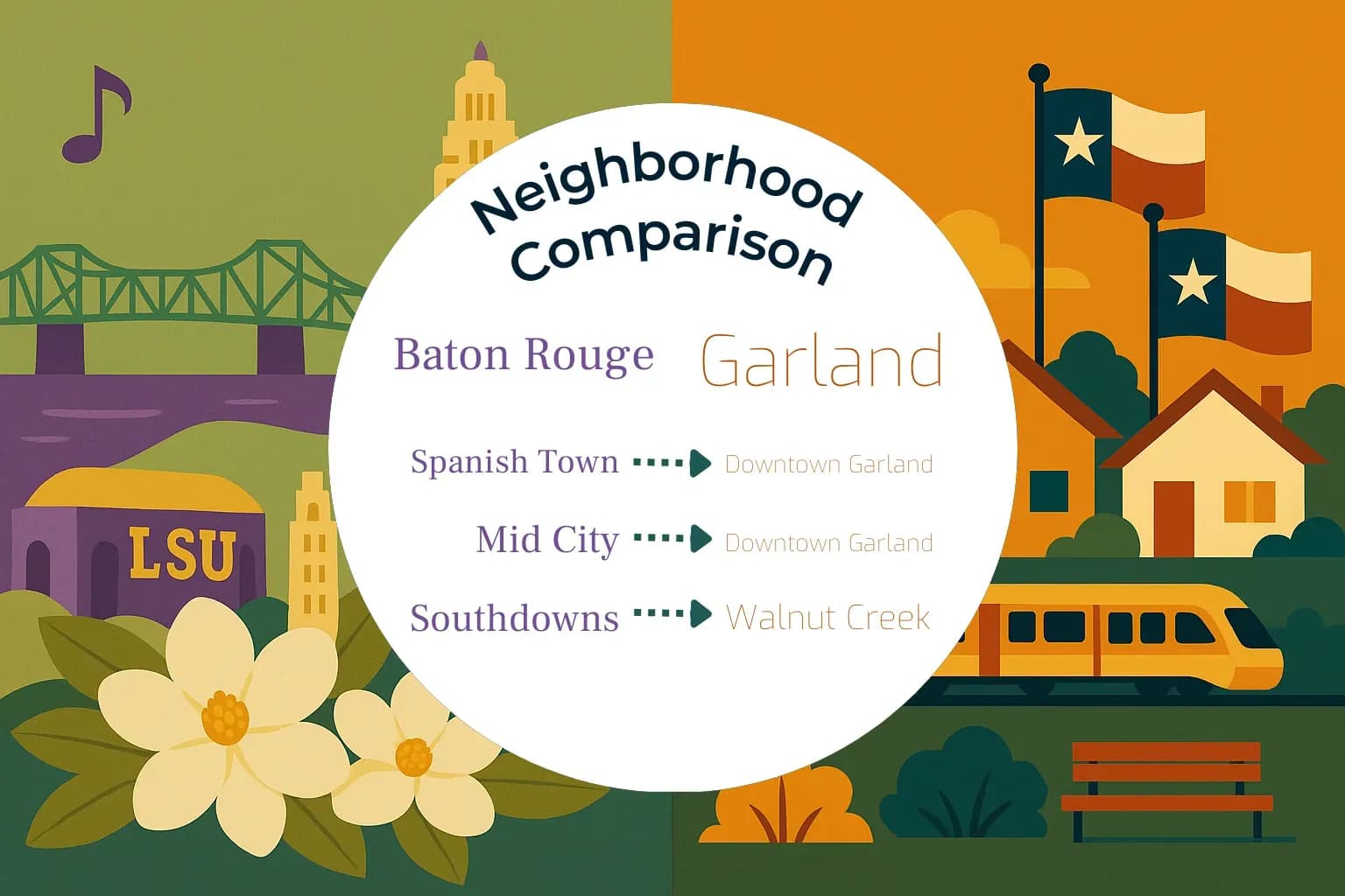 Baton Rouge vs Garland Neighborhood Comparison