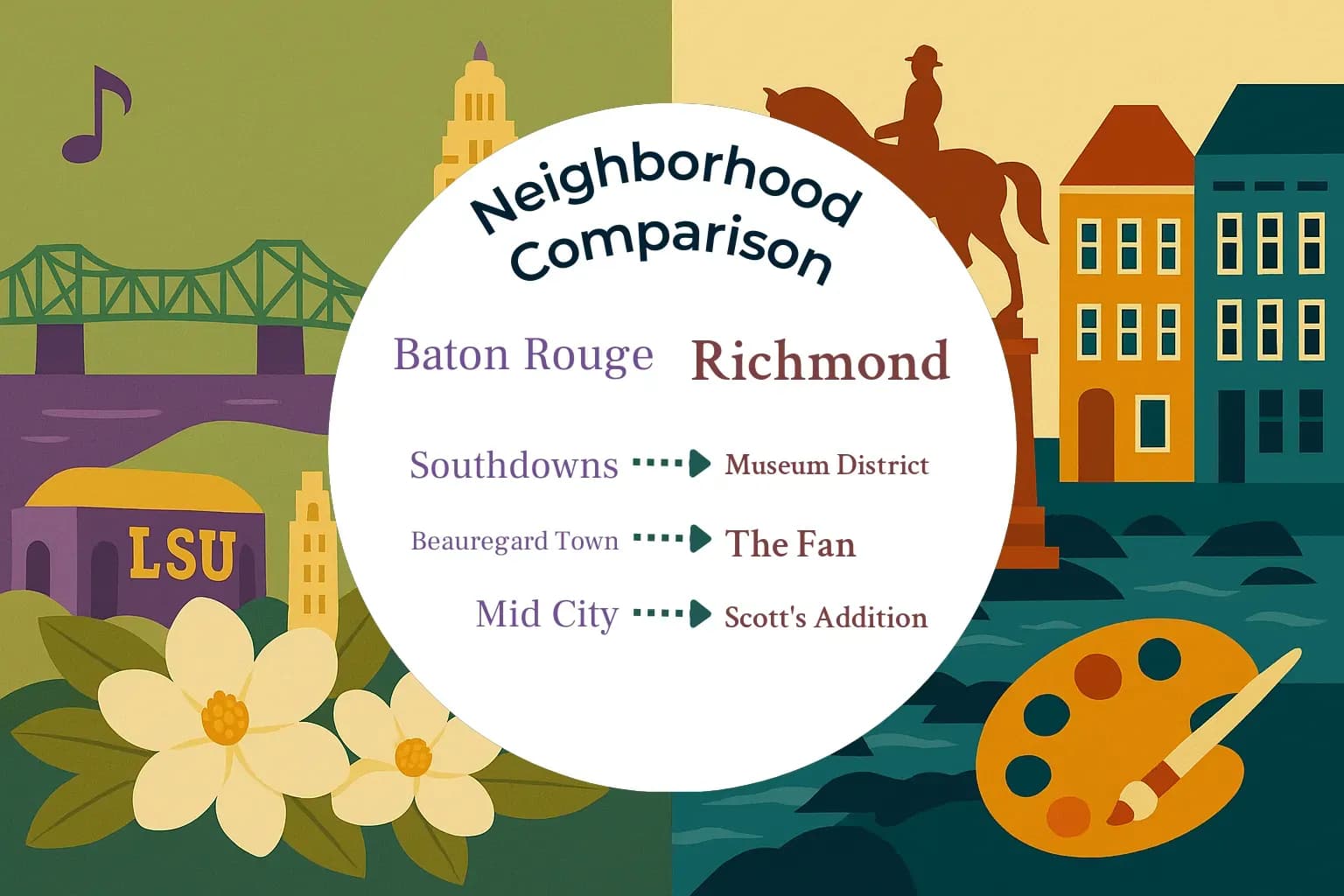 Baton Rouge vs Richmond Neighborhood Comparison