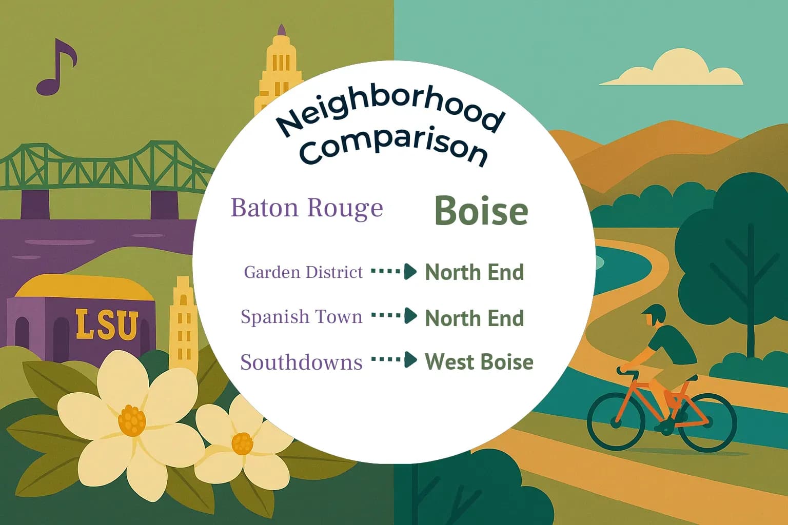 Baton Rouge vs Boise Neighborhood Comparison