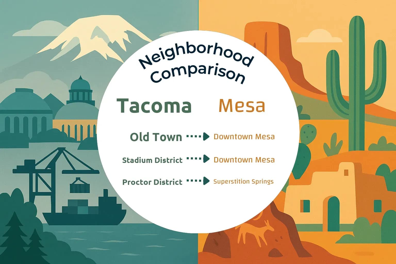 Tacoma vs Mesa Neighborhood Comparison