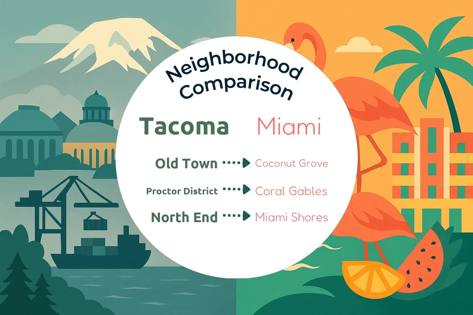 Tacoma vs Miami Neighborhood Comparison