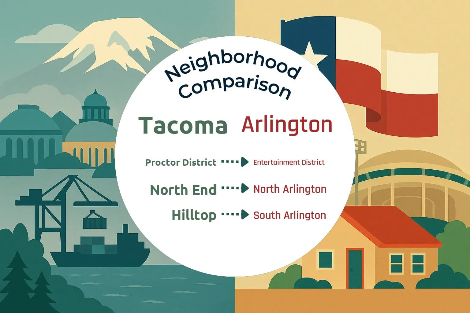 Tacoma vs Arlington Neighborhood Comparison