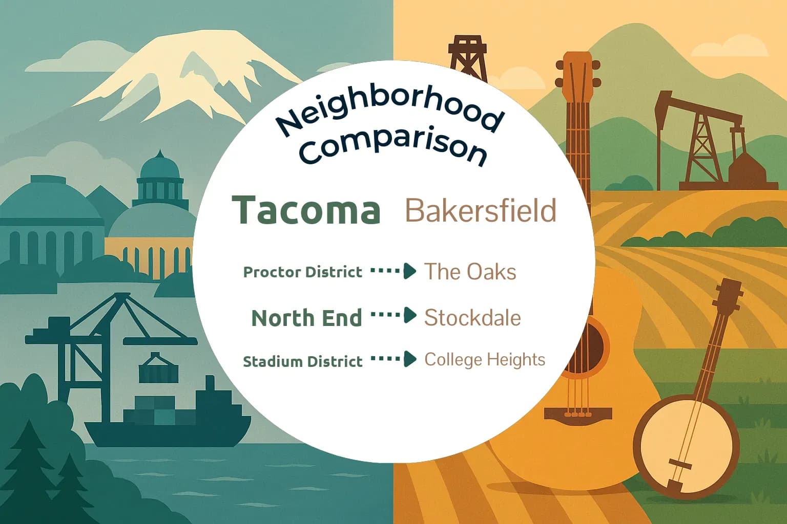 Tacoma vs Bakersfield Neighborhood Comparison
