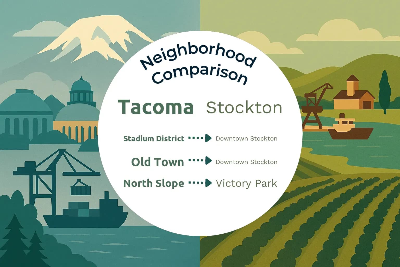 Tacoma vs Stockton Neighborhood Comparison