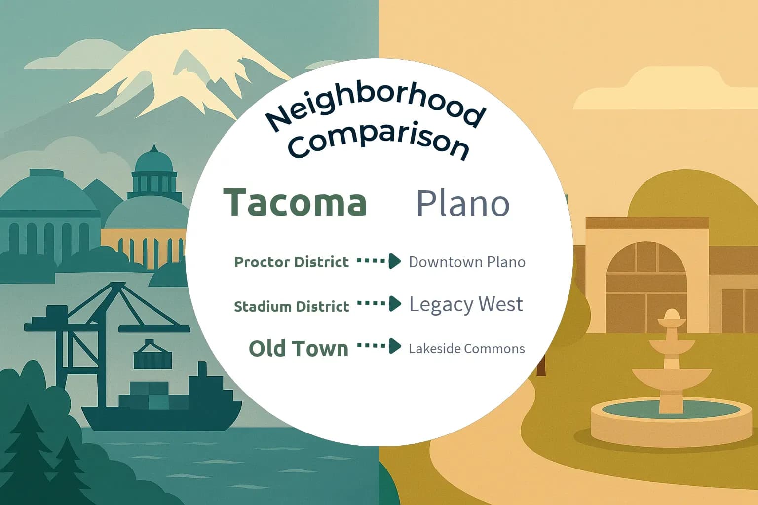 Tacoma vs Plano Neighborhood Comparison