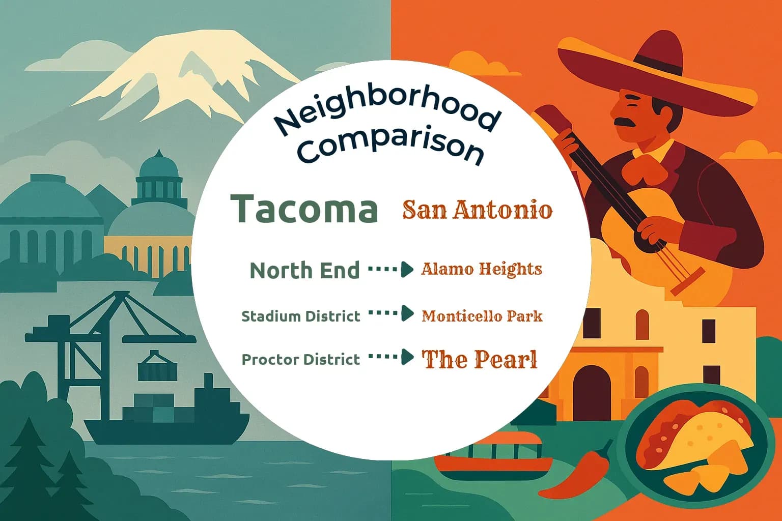 Tacoma vs San Antonio Neighborhood Comparison