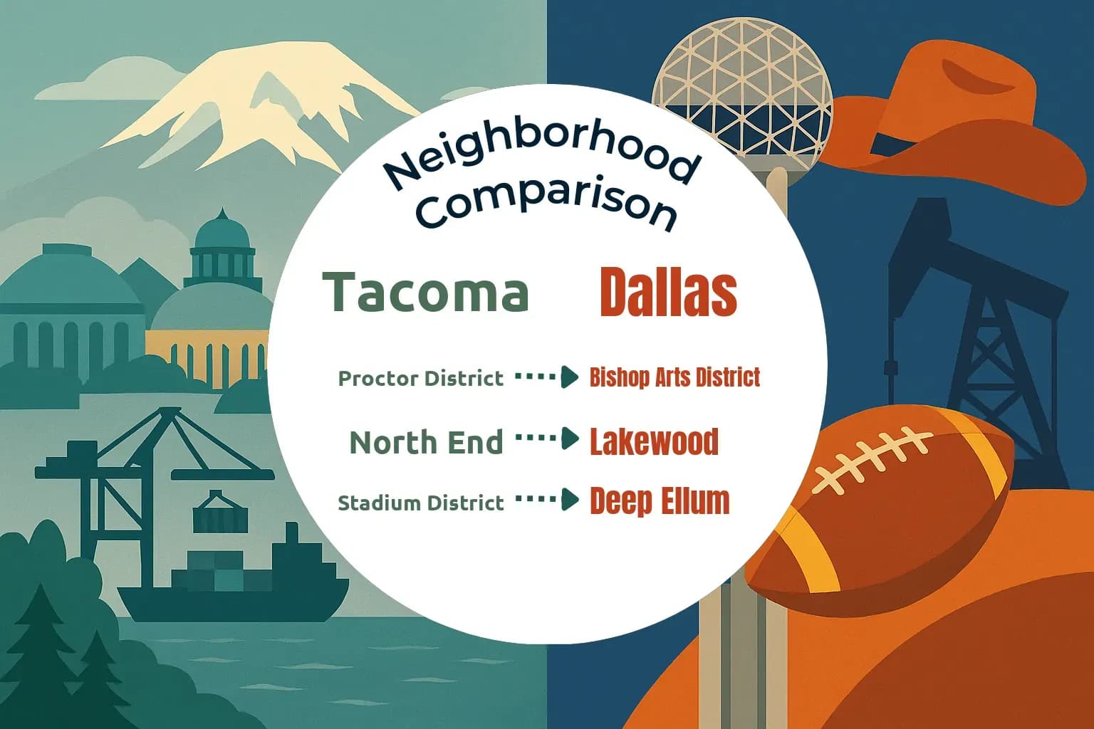 Tacoma vs Dallas Neighborhood Comparison