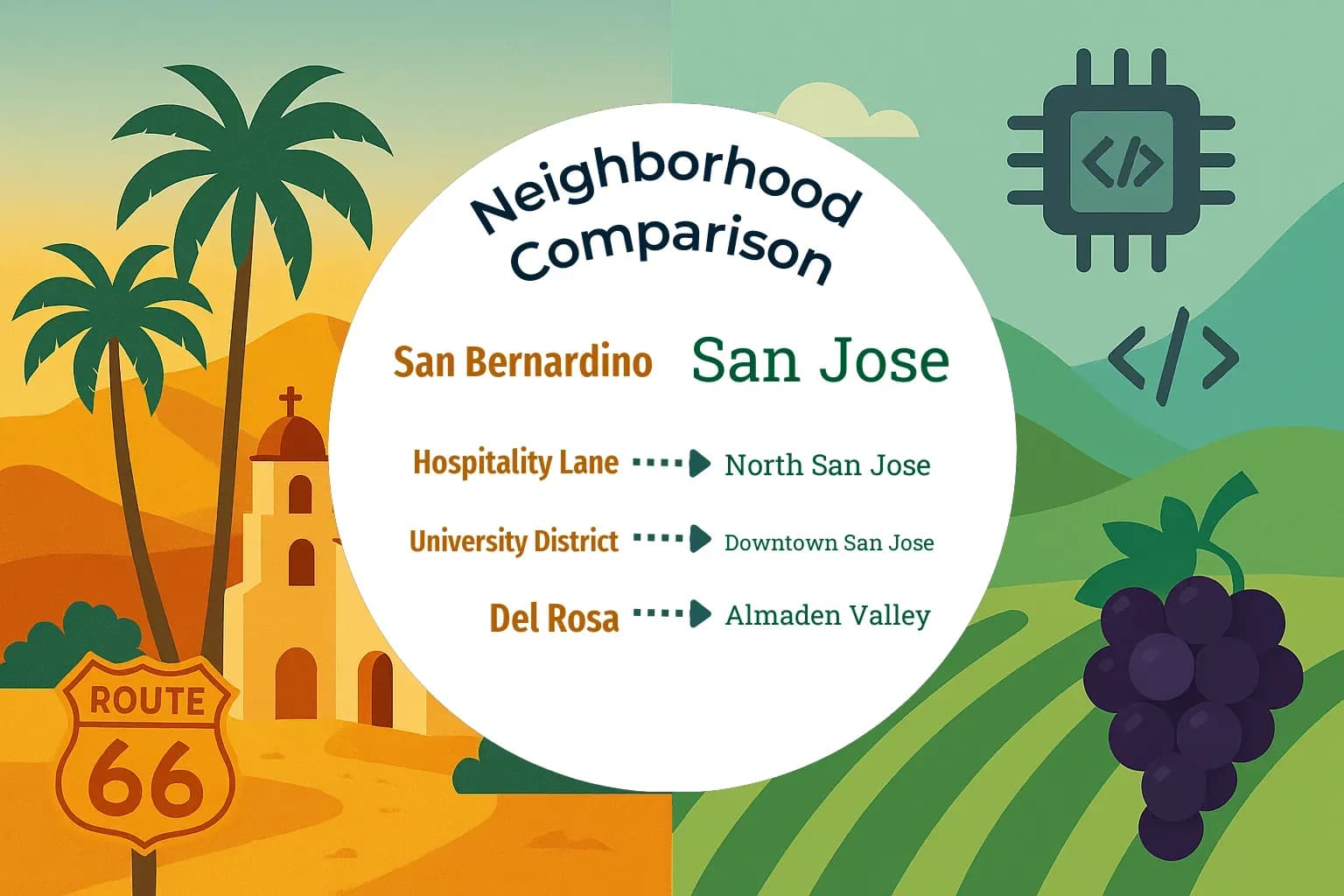 San Bernardino vs San Jose Neighborhood Comparison