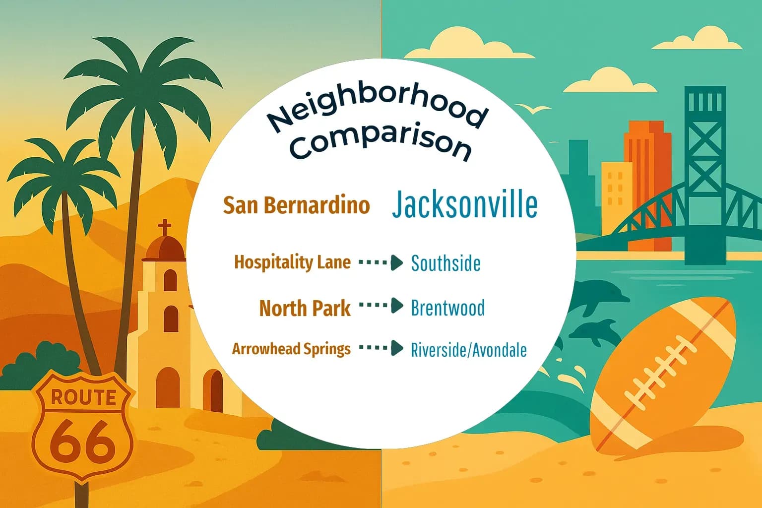 San Bernardino vs Jacksonville Neighborhood Comparison