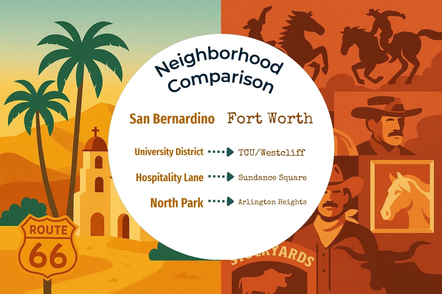 San Bernardino vs Fort Worth Neighborhood Comparison