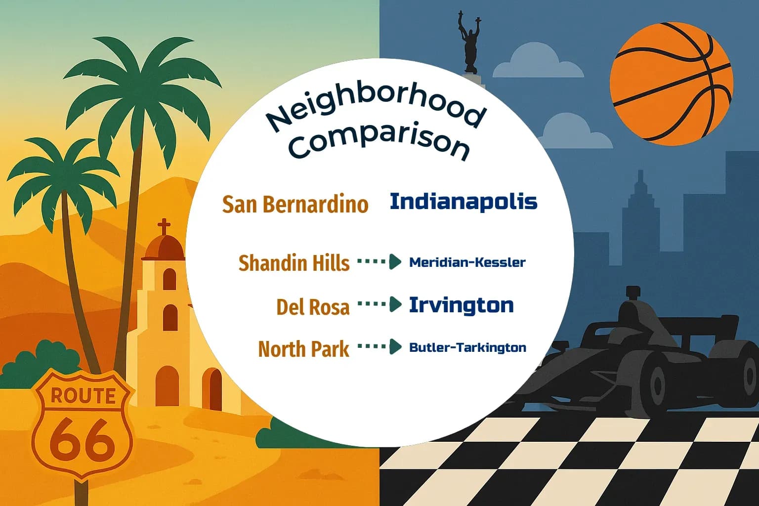 San Bernardino vs Indianapolis Neighborhood Comparison