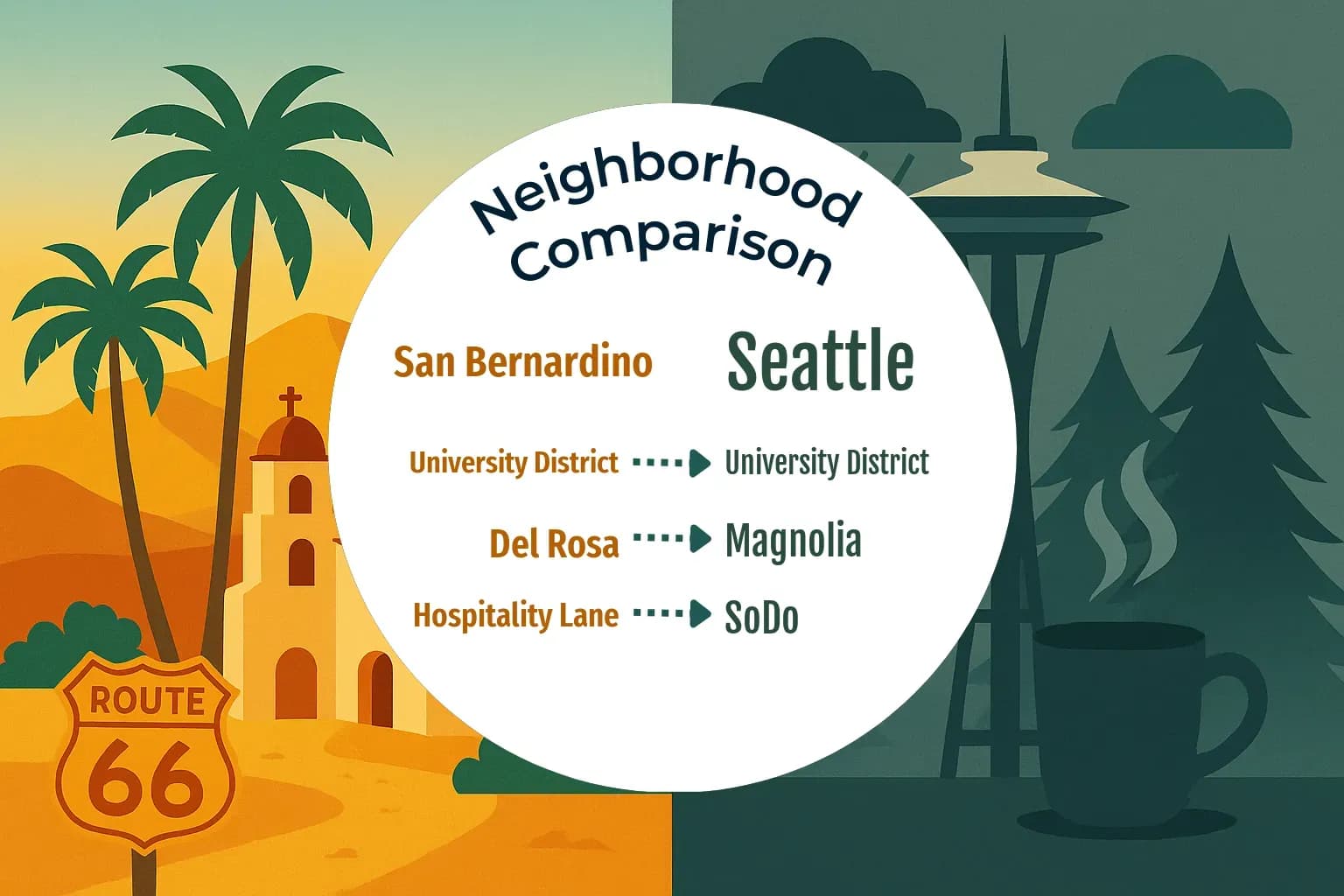 San Bernardino vs Seattle Neighborhood Comparison
